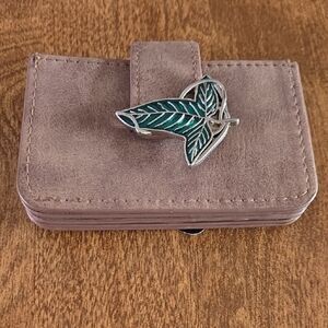 Elegant Tan Wallet with Leaf Accent